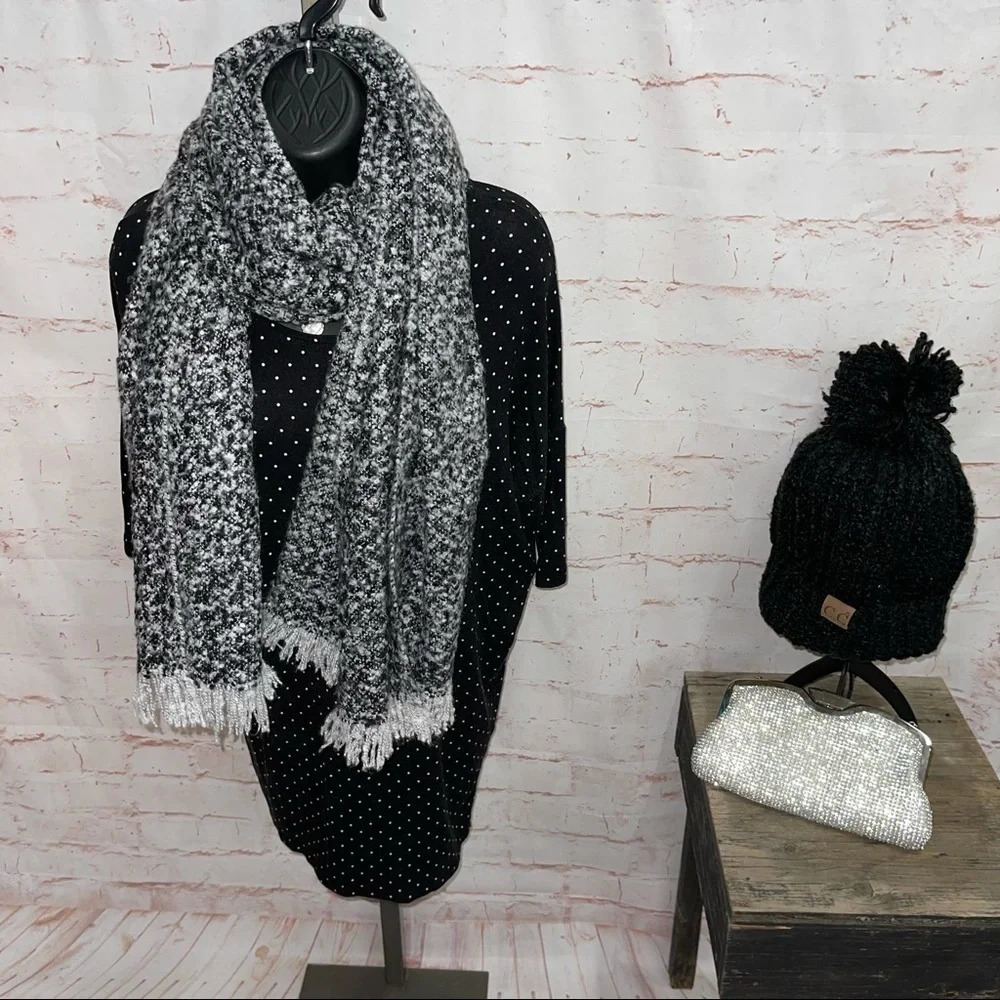 Cc boutique knit slouchy pompom beanie